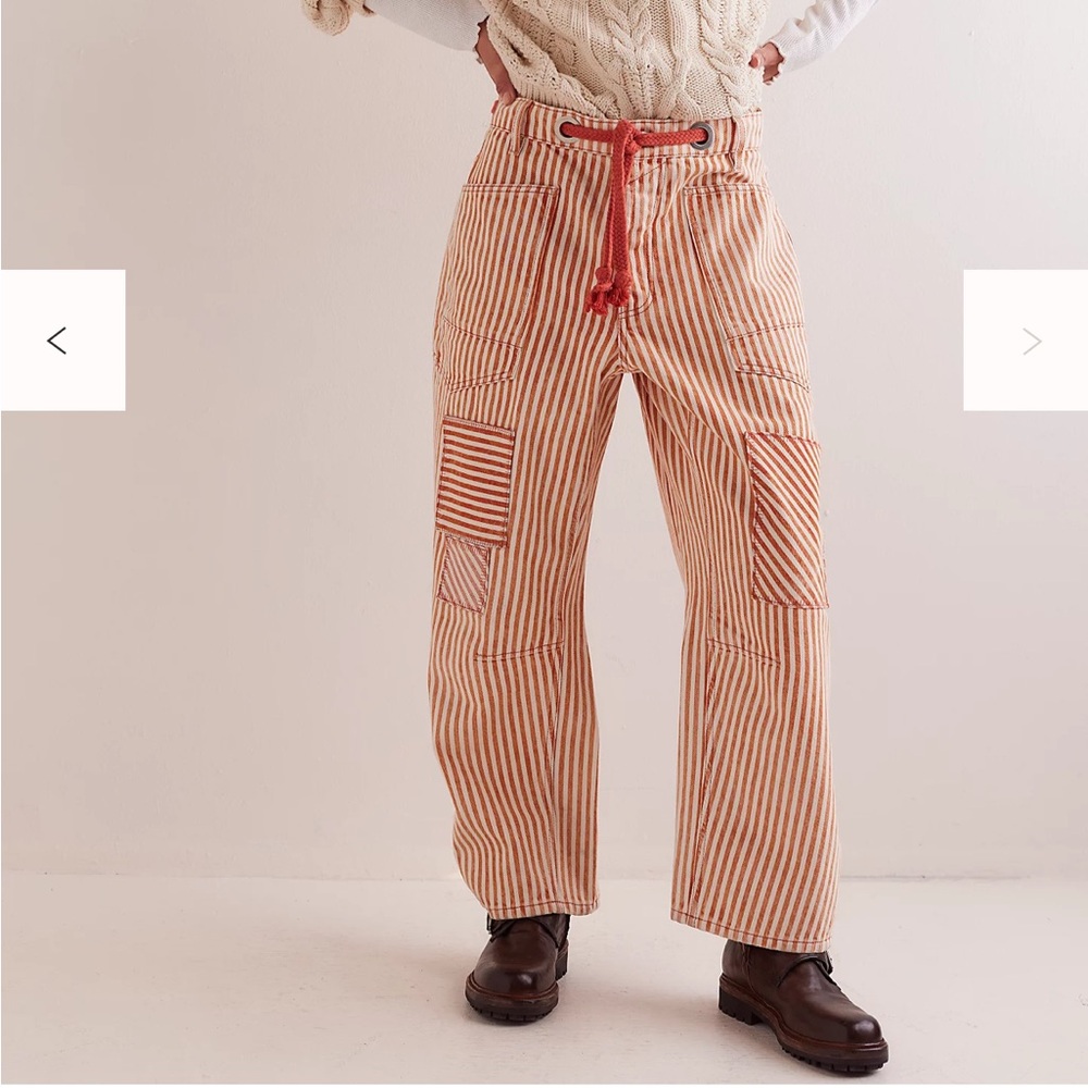 Free People We The Free Moxie Railroad Low-Slung Jeans 24 Color: Citrus NWT - Picture 1 of 7